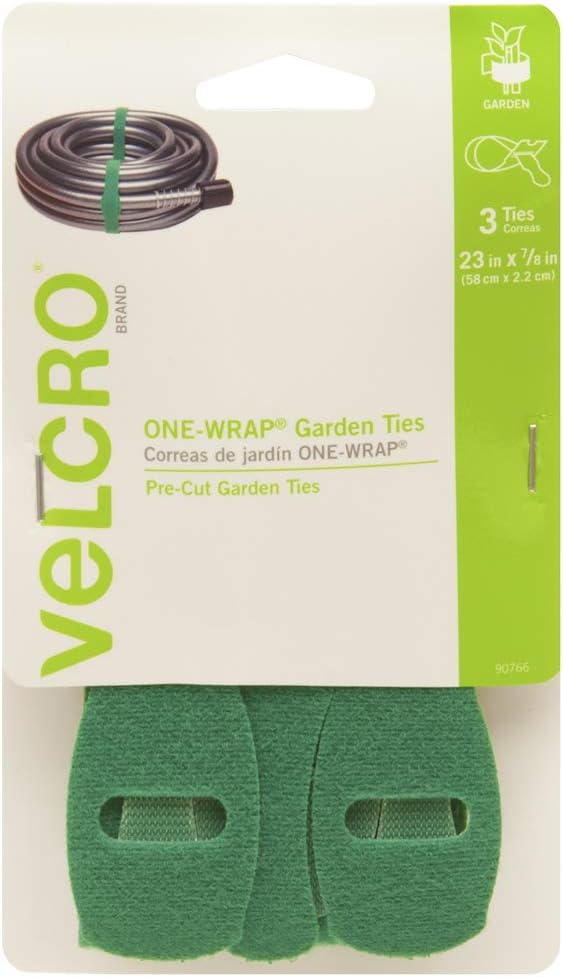 VELCRO Brand Plant Ties | 45 ft x 1/2 in Roll | Alternative to Twine, Reuse and Adjust with No Knots | Garden Tape has Strong Hold for Tomato and Vine Support | Green (91384) : Mounting Tapes : Garden & Outdoor