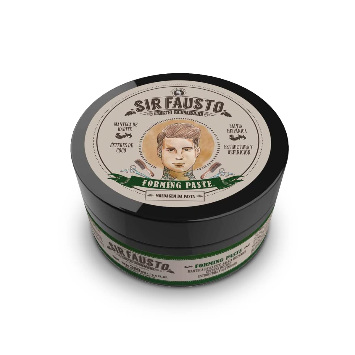 Sir Fausto Forming Paste Enriched with natural extracts: Shae Butter & Hispanic Sage 100 ml