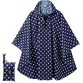 POWINSUN Fashion Hooded Rain Poncho Waterproof Raincoat Jacket with pocket for Women/Men/Adult