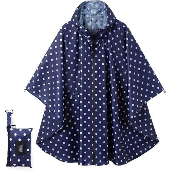 ジャケット・アウター UNDRESSED HANDY OVER PONCHO Amazon.com: Rain Poncho Jacket Coat Hooded Zipper Style for