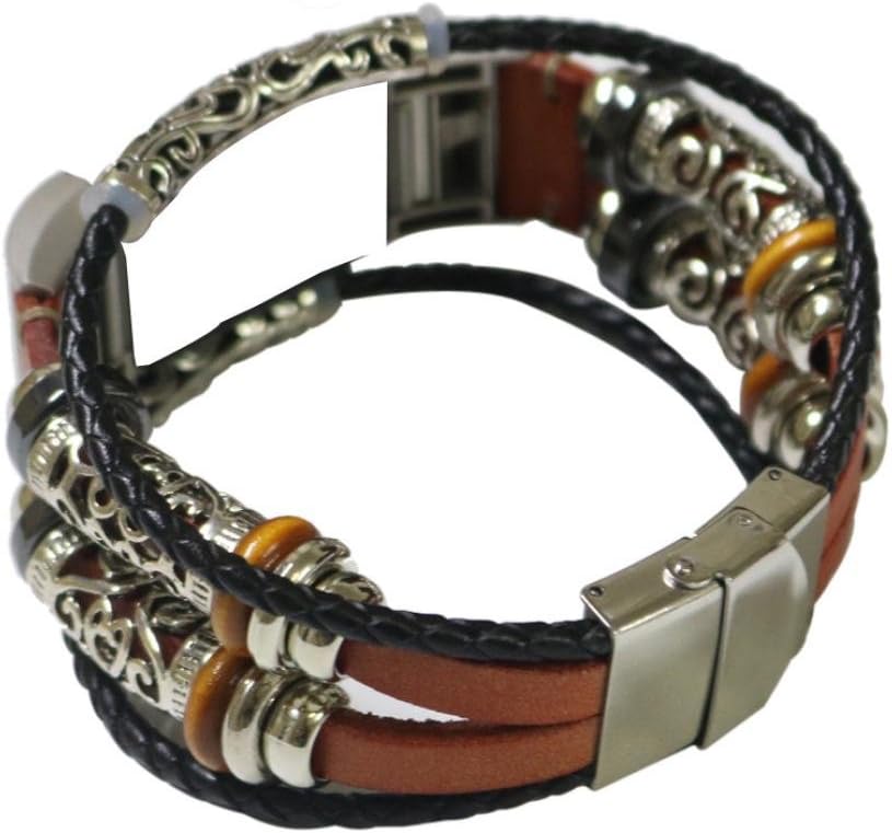 Lovewe Replacement Leather Wristband Band Strap Bracelet For Fitbit Charge 2 (Brown)