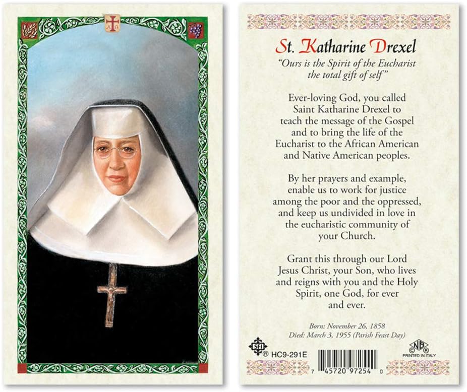 Prayer to Saint Katharine Drexel Laminated Prayer Cards