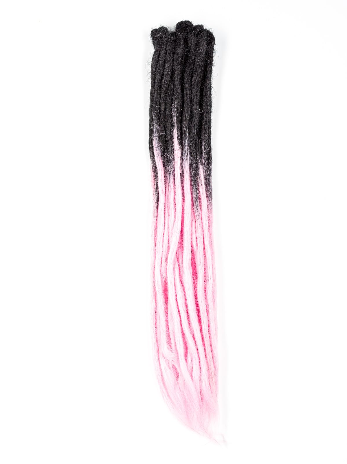 DreadLab - Double Ended Synthetic Dreadlocks (Pack of 10) Crochet Extensions (Black Pink Transitional Crochet)