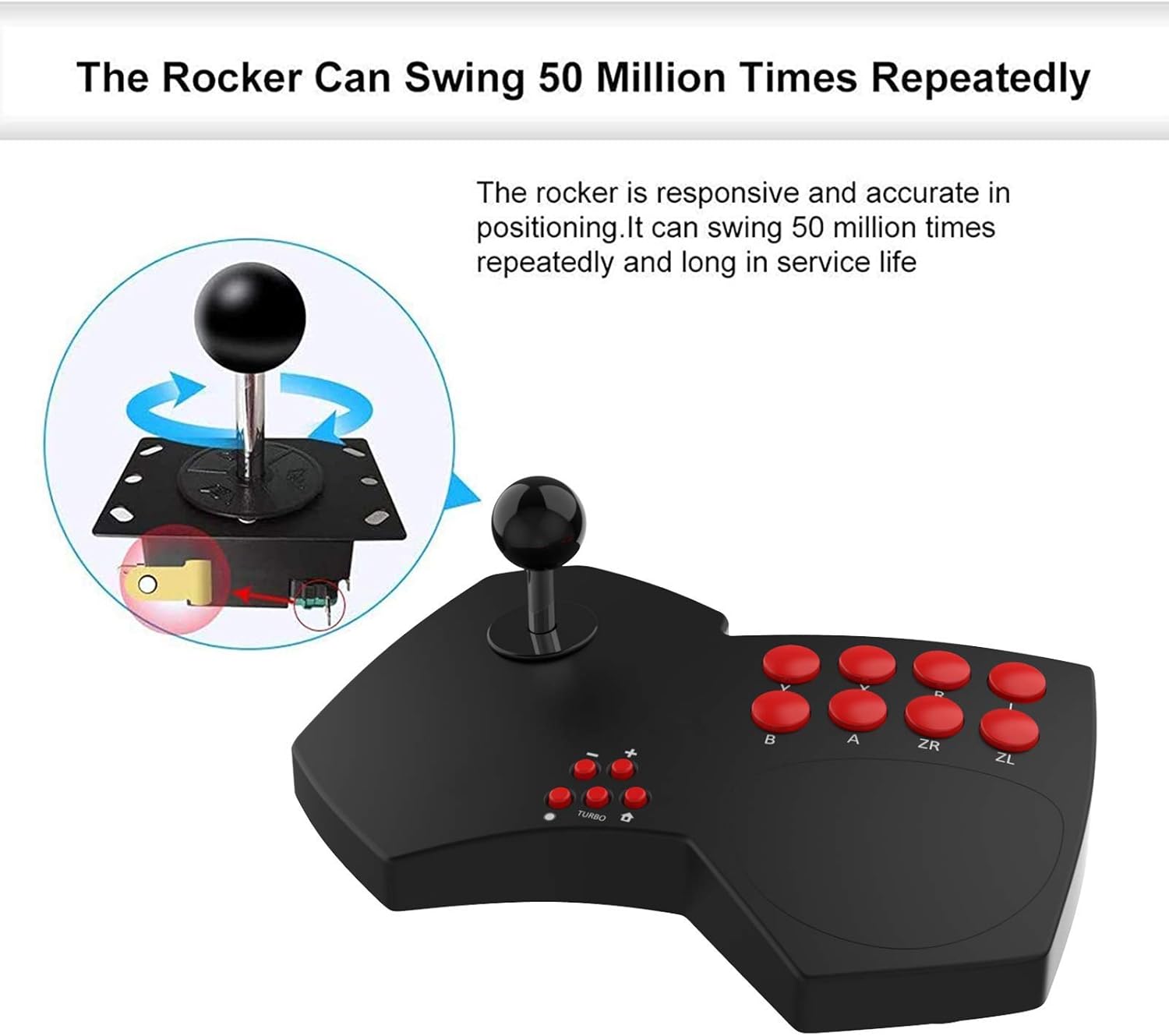 DOYO Arcade Fight Stick,Game Arcade Joystick Multi-Function Joystick for Switch/PC Xinput/PC DirectInput/PS3/TV Android/Raspberry Pi/NeoGeo… (Black-2): Computers & Accessories