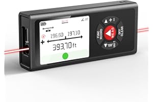 COROLLATA Dual Bilateral Laser Distance Measuring Tool Sturdy Aluminum Casing Laser Tape Measure Distance Measuring Wheel