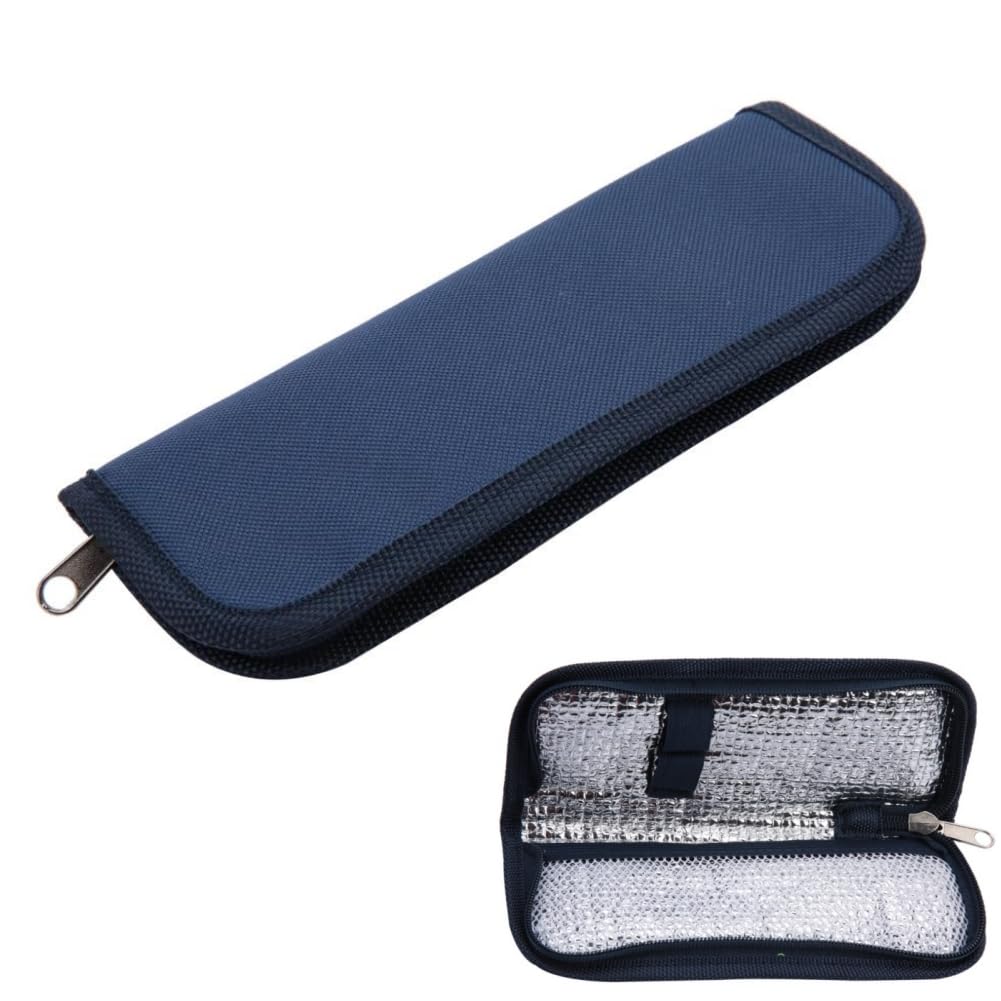 YUMILI Epipen Bag Insulated Bag for Diabetics, Portable Wellion Fridge Patient Insulated Case, Diabetic Organizer, for Insulin Travel Medical (Oxford Cloth Protective Bag Navy Blue)