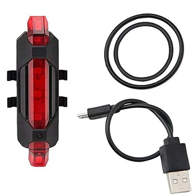Cartshopper Bicycle LED Head Light USB High-Brightness Rechargeable Light Cycling Head Light Rear Tail Light (red)
