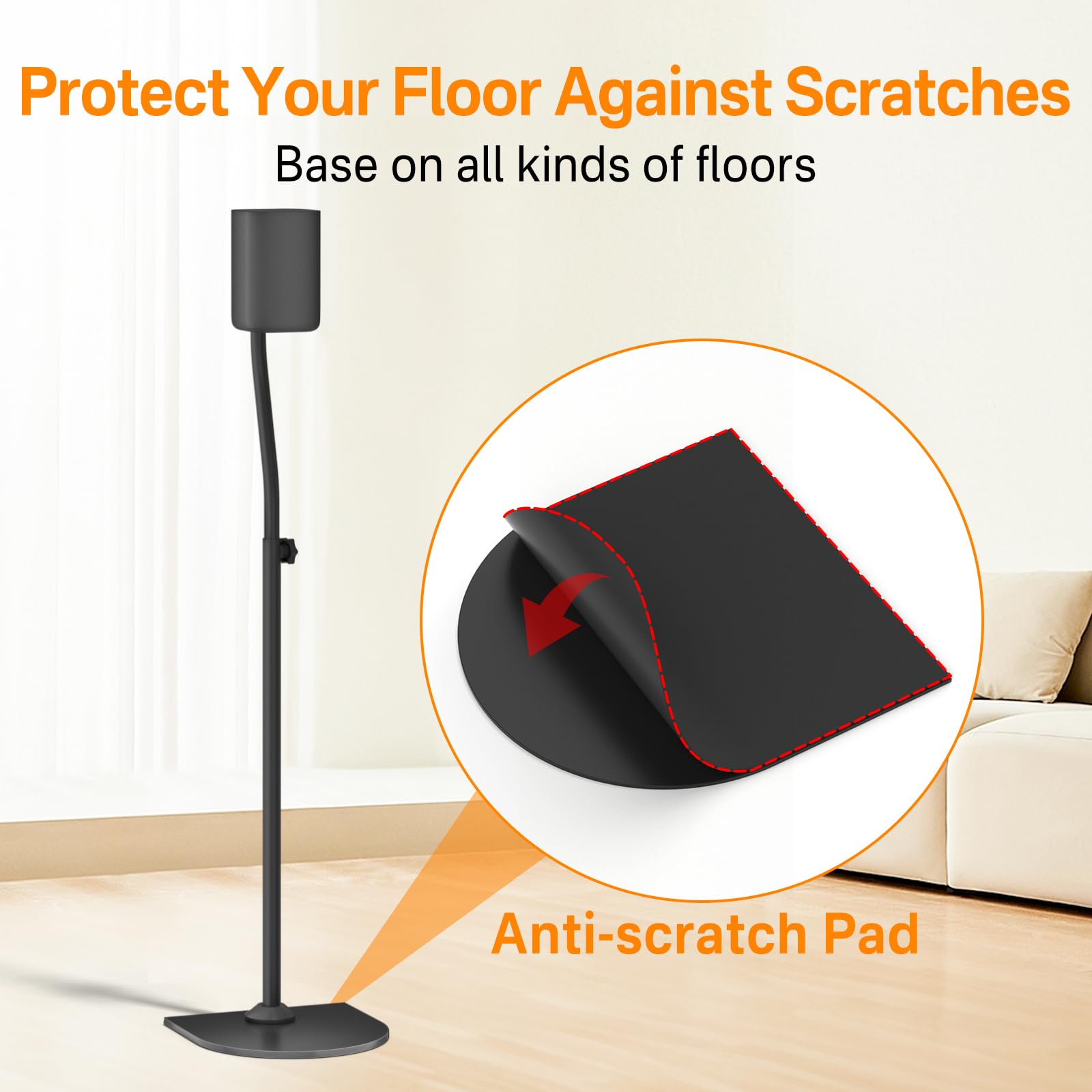 Universal Surround Sound Speaker Stands Pair Height Adjustable Extend 33
