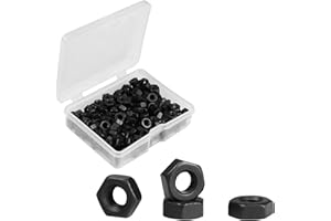 Yinpecly 200pcs M3-0.5 Hex Nut, Carbon Steel Grade 8.8, Black Oxide, M3x0.5mm Hex Drive, Metric Hexagon Hex Nut Black, Small Nuts Fasteners, Right Hand, M3 Replacement Nut