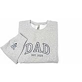 Custom Embroidered DAD Sweatshirt with Kids’ Names on Sleeve – Personalized Gift for Fathers – Father’s Day Apparel – New Dad Embroidered Hoodie – Special Name Family Clothing