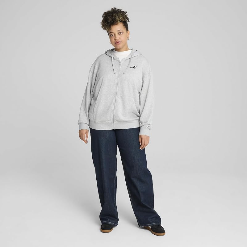 ESS Small No. 1 Logo Comfort Full-Zip Hoodie TR, Sweat à Capuche Fille, Light Gray Heather, M — photo 2 sur 8