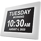 American Lifetime, Newest Version, Day Clock Extra Large Impaired Vision Digital Clock with Battery Backup and 5 Alarm Option