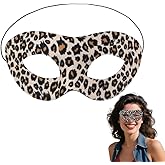 Leopard Halloween Mask for Women Men Leopard Print Halloween Costume Accessories for Adults Animal Cosplay Costume Leopard Face Mask for Women Halloween Cat Cosplay Accessories Animal Print Mask