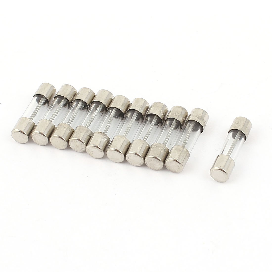 sourcingmap 10 x 250V 8A 8Amp Slow Blow Time Delay Glass Fuses Tubes 5mm x 20mm