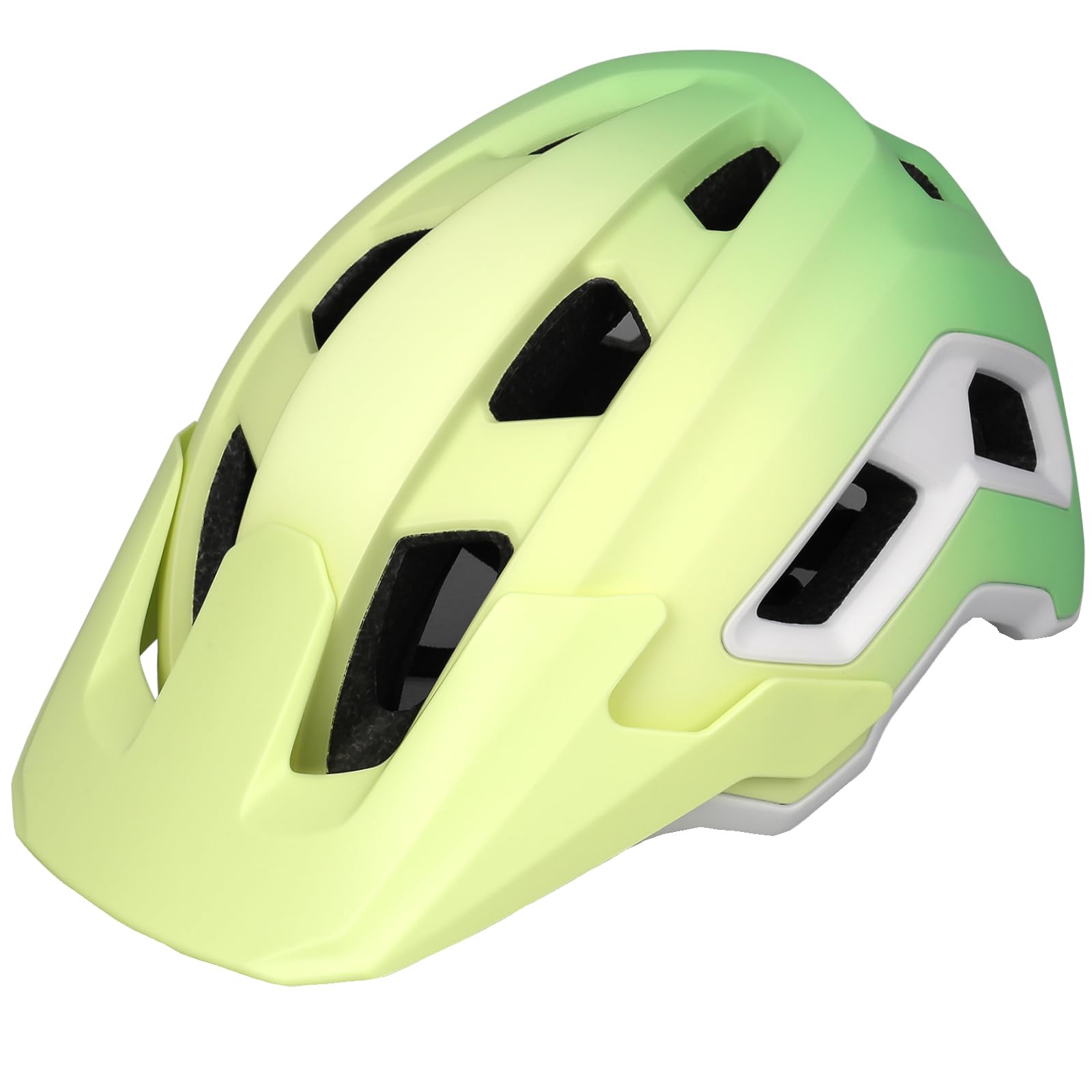 Photo 1 of OUWOR Bike Helmet for Adult & Youth, Lightweight MTB Helmet with Adjustable Visor for Mountain/Road Cycling, 2 Sizes for Men Women Boys Girls (Yellow+Green)