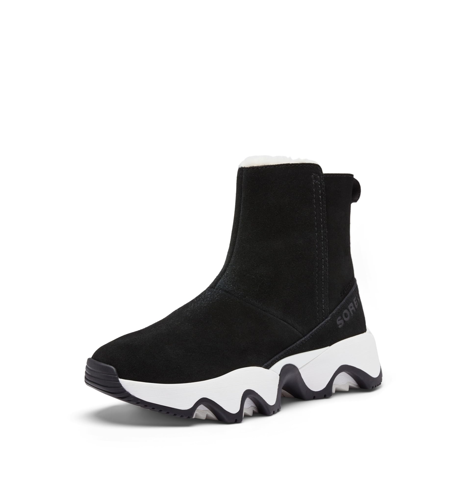 SOREL Women's Kinetic Impact Waterproof Short Boot - Black, Sea Salt - 5 Image