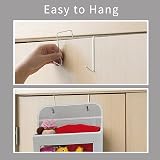 ManGotree Over Door Storage Organizer 4 Pockets Grey PVC Windows view 9