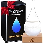 Cool Gifts Storm Glass Weather Predictor, Snow Globe Drop-Shaped Weather Forecast Bottle, Unique Fashion Home Decor Weather Gifts for Men Women