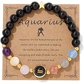 Pingyongchang Chakra Zodiac Bracelets for Women Her Luck 12 Constellations Inspiration Healing Crystal Stone Beads Bracelet Birthday Zodiac Gifts Horoscope Spiritual Bracelet for Men