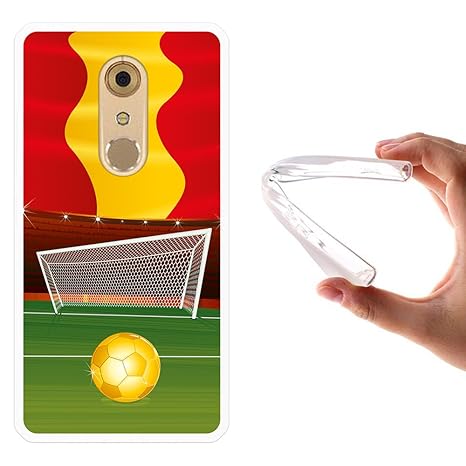 WoowCase ZTE Axon 7 Hülle, Handyhülle Silikon für [ ZTE Axon 7 ] Feier Goldener Ball Spanien Selektion Sport Handytasche Hand