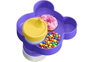 BLUEORIGIN Car Seat Tray - Convert Cup Holder to a Tray for Snacks, Toys, 360° Rotatable for Kids Travel, Booster, Stroller and Anywhere (Purple)