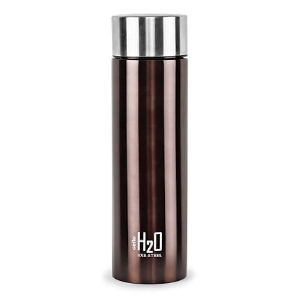 Cello H2O Stainless Steel Water Bottle, 1 Litre, Brown