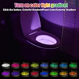 HOTUT 16 Color Motion Sensor Toilet Night Light 2 Pack USB Rechargeable view 6