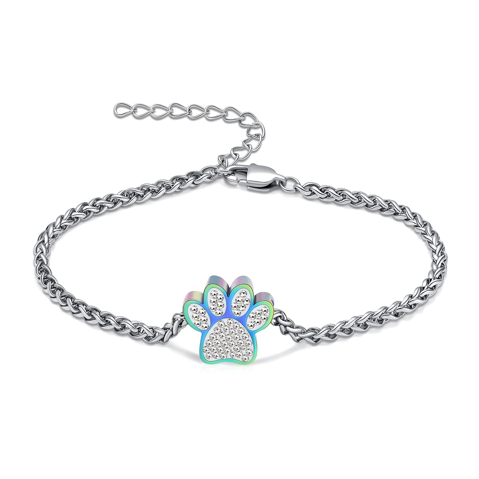 VCCWYQK Urn Bracelet for Ashes Dog/Cat Paw Print Bracelets Cremation Jewelry for Ashes Adjustable Memorial Keepsake Cremation Bracelets Jewelry Gifts for Women (F) — image 1