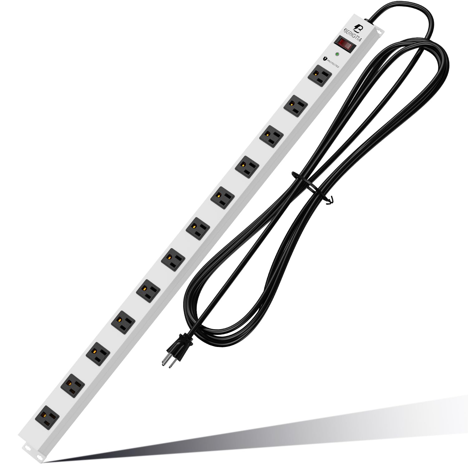 Photo 1 of 12 Outlet Surge Protector Metal Power Strip, 1800J Mountable Power Outlet, Heavy Duty Workshop Metal Power Strip for Commercial, Industrial, School and Home,15A 125V 1875W (6FT) (Silver, 12 Outlet)