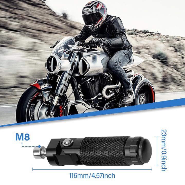 Cale Motorcycle Foot Folding 90° Universal 8mm Bicycle Mount Aluminium Black