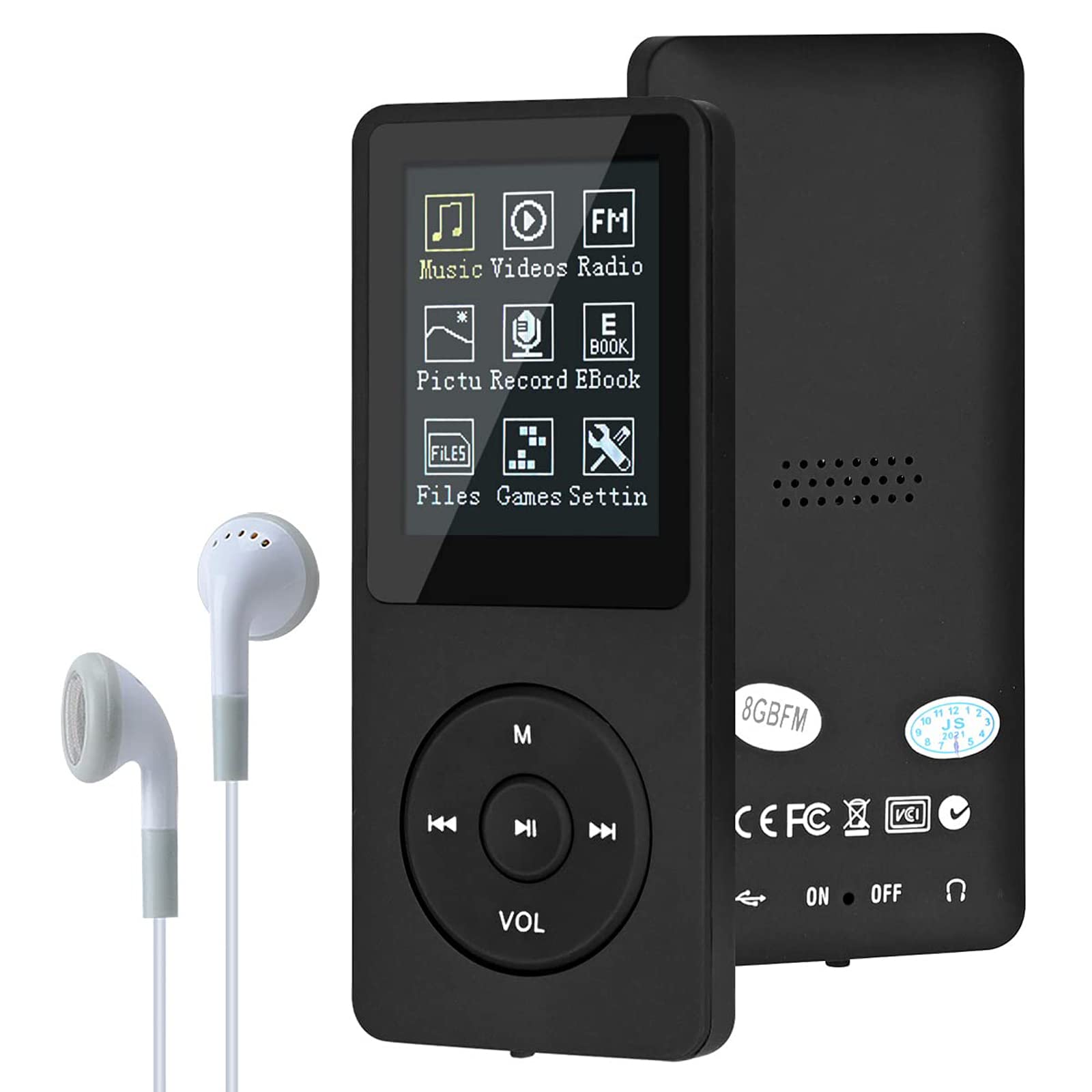 MP3/MP4 Digital Music Player,Lychee Upgrade 8GB Portable HiFi Lossless Sound Music Player with Music/Video/Voice Record/FM Radio/E-Book Reader, Supports up to 64GB (Black)