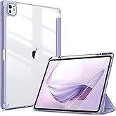 Fintie Hybrid Slim Case for iPad Pro 13-inch (M5) 2025 / (M4) 2024, [Built-in Pencil Holder] Shockproof Cover with Clear Transparent Back Shell, Auto Wake/Sleep, Lilac Purple