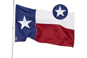 Homissor State of Texas 3x5 Feet Flag - Embroidered Sewn TX Flags Heavy Duty Outdoor Nylon Flags Vivid Color - Brass Grommets and 4 Stitch Hemming