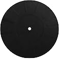 Silicone Turntable Mat, 7 Inch Diameter Turntable Platter Mat Anti-Static & Anti-Slip Record Player Mat Turntable Rubber Mat Turntable Slipmat Pad for All LP Vinyl Record Players (Black)