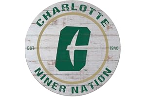 KH Sports Fan Charlotte 49ers Weathered Circle Sign, 20x20 Inches, 49ers Decor for Dorm Room, Bedroom, Fan Cave, Living Room; Display Your Team Spirit with This Unique North Carolina Charlotte 49ers Wall Art