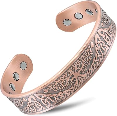 MagnetRX Magnetic Copper Bracelet for Men 99.9% Pure Copper Adjustable Irish