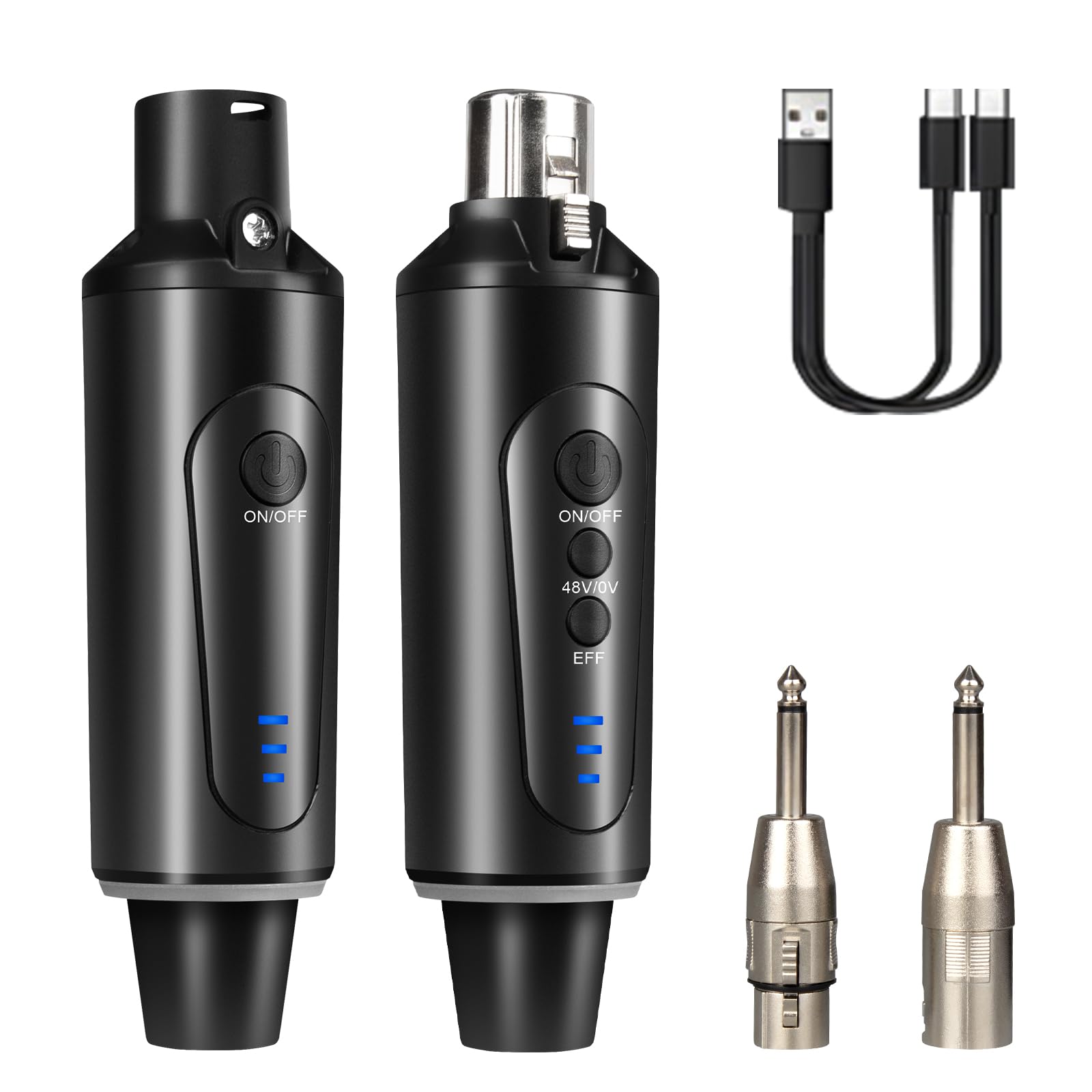 Photo 1 of Depusheng S5 Wireless Microphone System Wireless Guitar Transmitter Receiver XLR Plug-on for Dynamic and 48V Condenser Microphones, Audio Mixer, with 48v Phantom Power and Reverb Switch