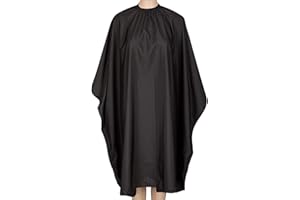 Iusmnur Barber Cape, Professional Hair Cutting Cape with Adjustable Metal Clip, Waterproof Haircut Salon Cape for Hairdresser Styling & Home - 55 x 63 inches (Black)