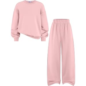 Arshiner Girls Outfits Fall Winter Sweatshirt and Sweatpants Sweatsuit Sets | Kids Fashion Tracksuit Two Piece Outfits Oversi