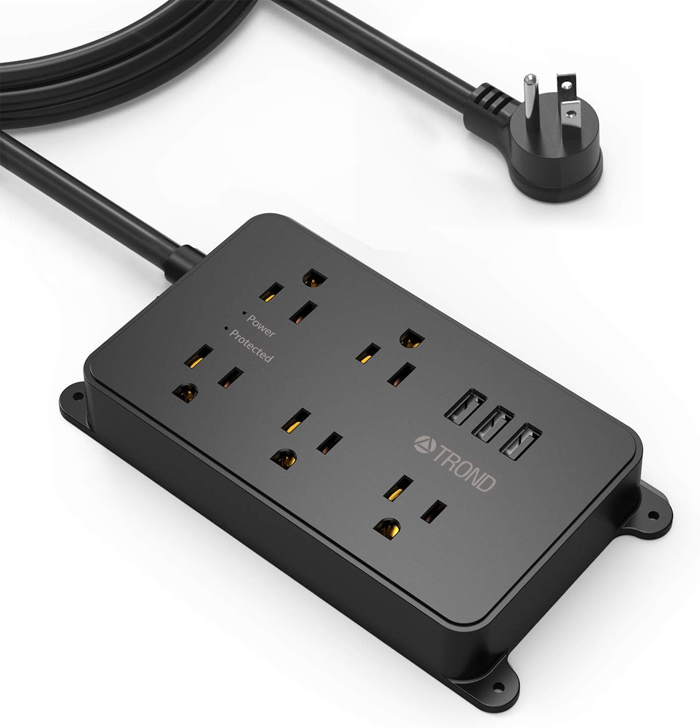 Surge Protector Power Bar with USB, 10 Feet Long Extension Cord Indoor