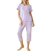 Latuza Women's Sleepwear Tops with Capri Pants Pajama Sets