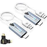 2025 Upgraded Wireless HDMI Transmitter and Receiver, 165FT/50M 4K Decode 1080P Output, Plug & Play Portable 2.4G/5G Wireless HDMI Extender Kit for Desktop,PC,TV Box, PS5/4 to TV/Monitor/Projector.