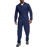 Toumett Coveralls for Men Long Sleeve Cotton Blend Work Jumpsuit with Multi Pockets Utility Work Wear