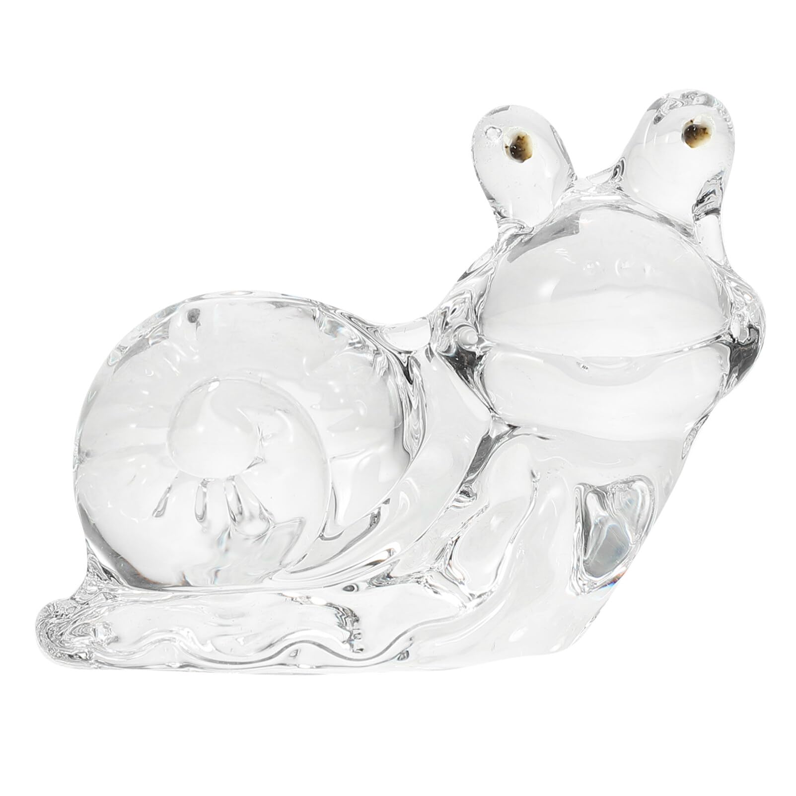 ifundom Crystal Snail Figurine Statues Blown Glass Art Figurines Animal Sculpture Gemstone Pocket Stone for Home Office Decorations Fengshui Transparent