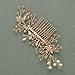 SWEETV Rose Gold Bridal Hair Comb Clip - Rhinestone Wedding Hair Accessories For Women, Girl, Bride