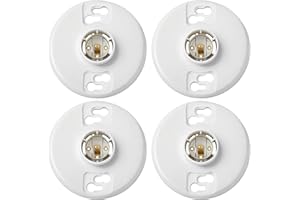 Saysurey 4 Pcs Medium Base E26 Lamp Holder Ceiling Light Sockets White Bulb Socket Incandescent Fluorescent CFL Lamp Holder 660w 250v (Phenolic Resin)