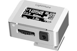 LIGHTNOVA LightMate Lite 2R Light Meter, 30°FOV High Precision Ambient Light Digital Exposure Meter, 0.96in Large OLED Screen, Ultra-Compact 1.24oz, Rechargeable 20H Battery Life, for Film Leica Cameras, Sliver