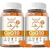 2 Packs 600MG CoQ10 Gummies - 3X Better Absorption Coenzyme Q10 (Ubiquinone) Gummies for Adults, Co Q10 Supplement Plus Omega-3, Magnesium, Vitamin B3 & Zinc,Energy, Brain& Heart Support,120 Counts