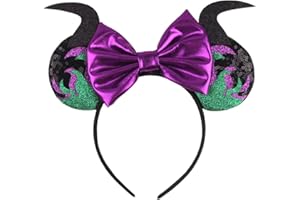 Halloween Mouse Ears Bow Headbands, Glitter Hair Accessories Party Favor Decoration Cosplay Costume for Girls Women Kids