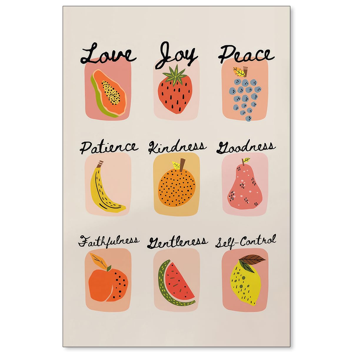 jkahh Trendy Fruit of The Spirit Wall Art Christian